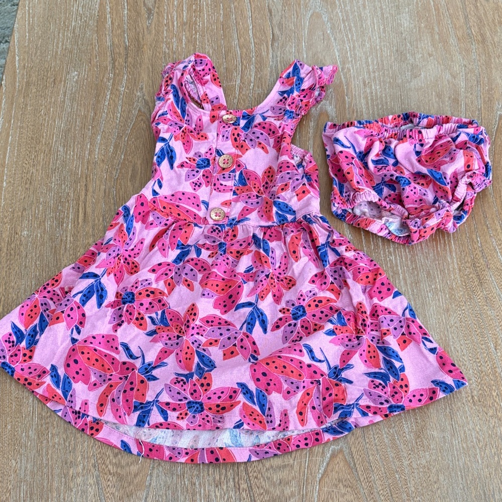 Vince Camuto Pink and Blue Floral Fabric